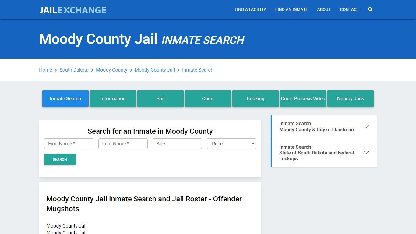 Moody County Jail, SD Inmate Search: Roster & Mugshots