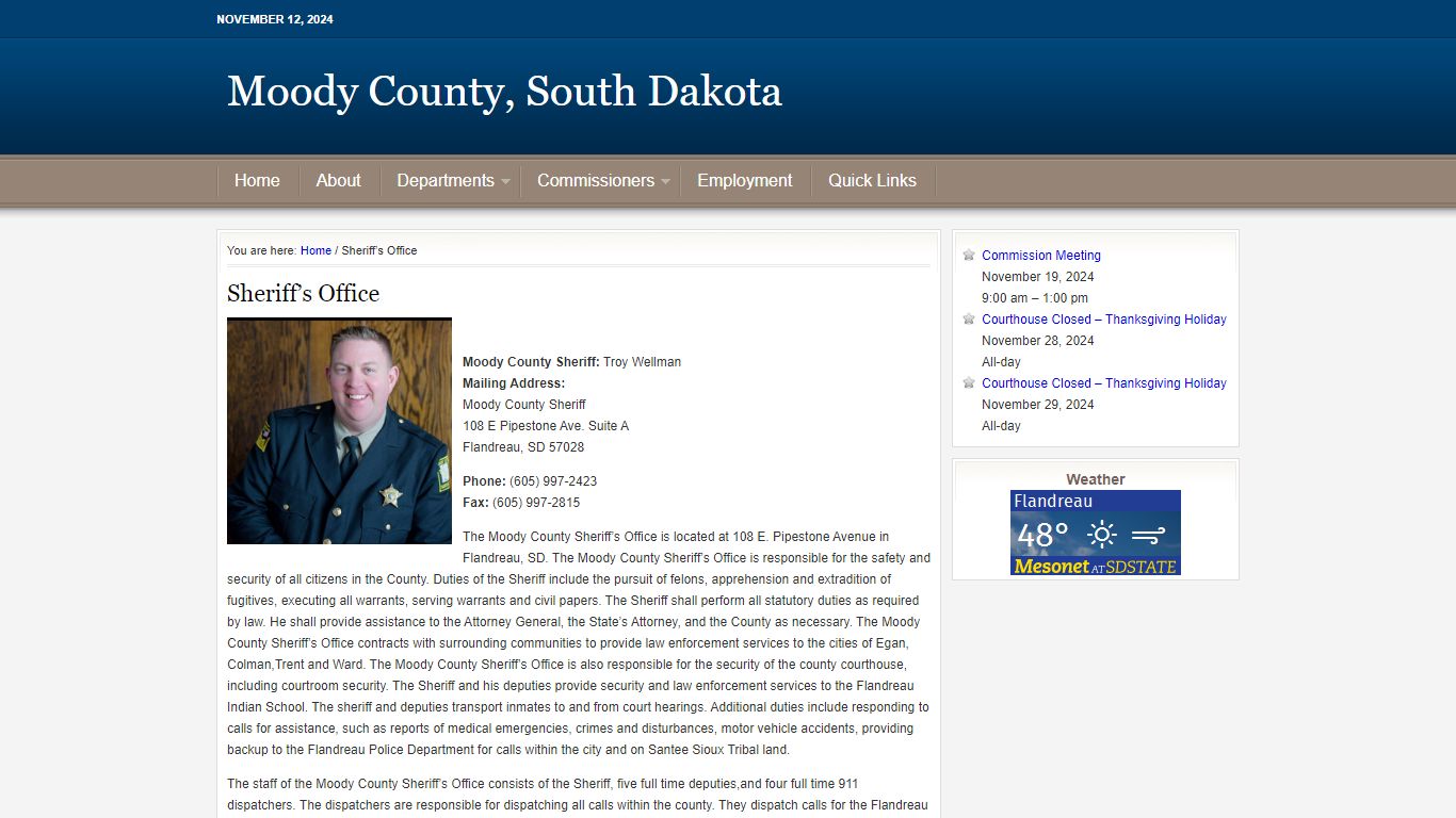 Sheriff’s Office - Moody County, South Dakota